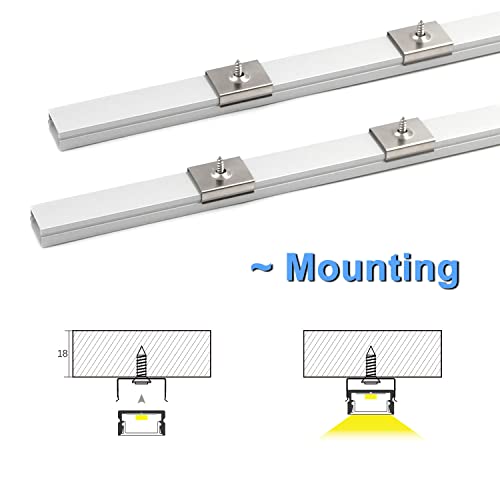 Image of VST 6Pack 1ft U Shape LED Aluminum Channel System with Milky Cover, End Caps and Mounting Clips, LED Diffuser Channel for LED Strip Light, Very Easy Installation