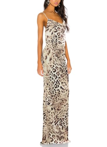 Image of Aigeman Women Spaghetti Straps Mermaid Evening Gown Wedding Guest Dress Drape Neck Lace Backless Formal Maxi Dress 21
