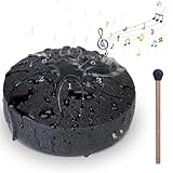 Regentrommel für Garten,Chakra-Trommel,3 Zoll 6 Tone Steel Tongue Drum,Rain Drum Outdoor,wasserdichte Trommel-Regenglocke,Chakra Drum Regen Steel Tongue Drum(Black)