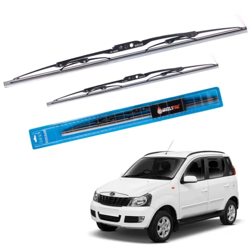 Image of Windshield Car Wiper Blades Metal Frame Water Repellant Cleaning Wiper Blades Refills Best for Mahindra Quanto (2012 Onwards) Dr 24 inch /Pa 20 inch