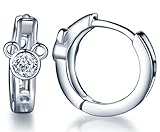 Infinite U Huggie Earrings 925 Sterling Silver Small Hoop for Women/Girls (Mouse)