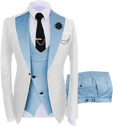 Men Suits Slim Fit - Prom Slim Fit Wedding Casual Business Formal Tuxedo 3 Piece Suits for Men - Main Image