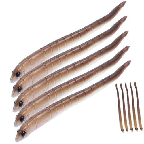 PENIKOKO 10個彩色ソフトルアー ミミズ形状 袋入り 釣り餌 魚を惹きけるリアルな疑似餌 ソフトワーム 釣りフック対応 多種魚種適用