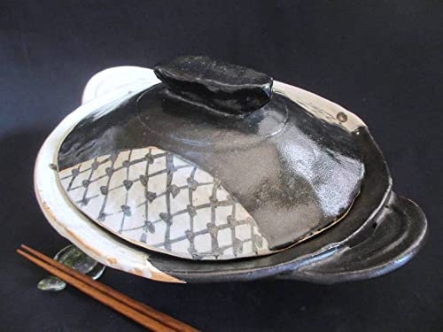 Amazon | 土鍋 佐藤和次 黒織部 蟹文 土鍋(大) (4〜5人用