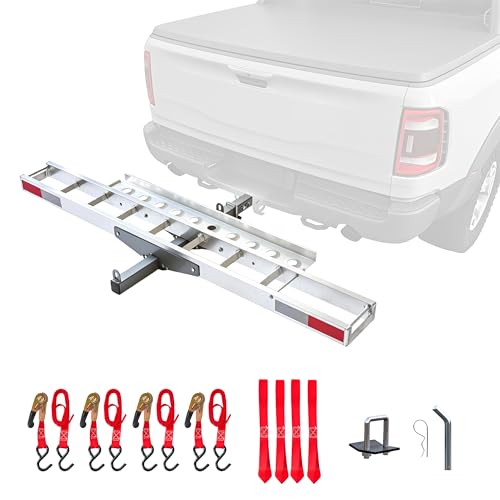 Porta moto con rampa de aluminio para receptor 2", carga 400 lb miniatura 1