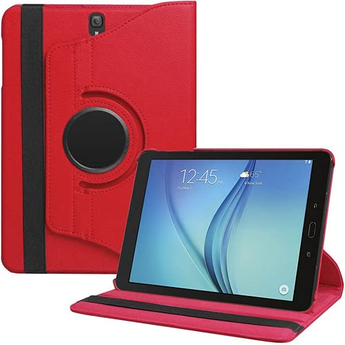 Image of M Cart 360 Degree Rotating Leather Case Cover for Samsung Galaxy Tab S3 9.7 inch (SM-T820 /T825 /T827) 2017 Release (Red)
