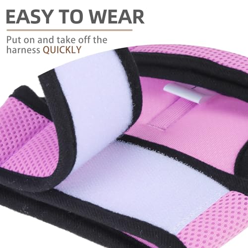 PUPTECK Soft Mesh Cat Vest Harness and Leash Set Puppy Padded Pet Harnesses Escape Proof for Cats Small Dogs (Small, Pink) by PUPTECK - Image 5