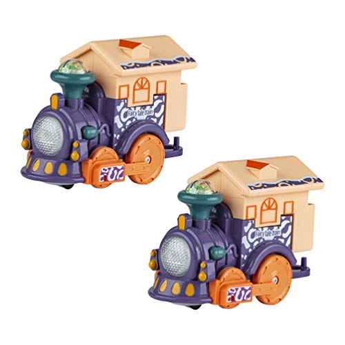 TOYANDONA Tren Eléctrico de Juguete con Luces Intermitentes de Acción Música de Sensor Táctil de Control de Voz Tren de Juguete Miniatura de Escritorio Ornamento para Año Nuevo Cumpleaños
