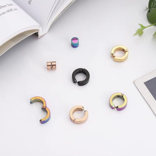 Image of NEWITIN 15 Pairs Magnetic Stud Earrings for Men Stainless Steel Magnetic Earrings Men Clip on Earrings Non Piercing Cross Earrings Unisex CZ Hoop Dangle Magnetic Earrings for Men Women