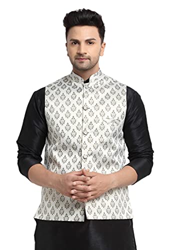 Image of ABH LIFESTYLE Men's Jacquard Stylish Nehru Jacket set.