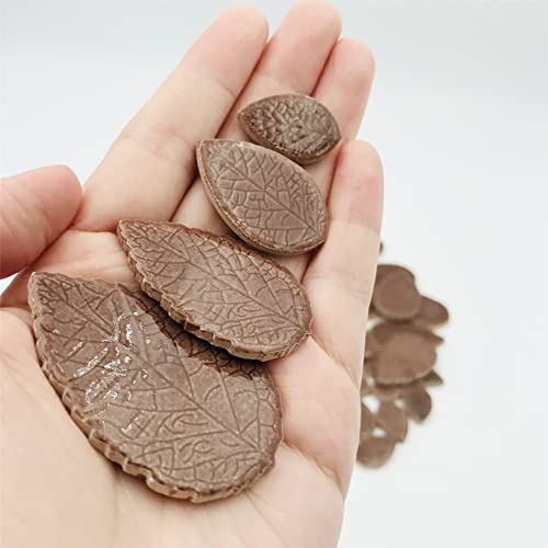 200G Leaves Shape Stained Ceramic Mosaic Tiles For Crafts , 0.9"~2" Various Sizes Mosaic Pieces, Porcelain Mosaic Tiles For Home Decoration (Brown) #TOP6