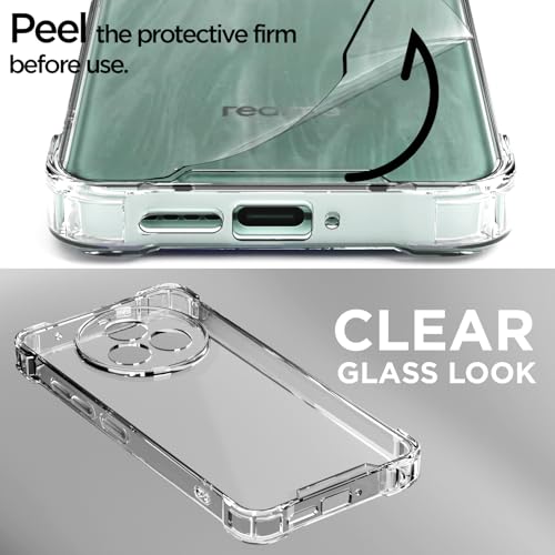 Image of Amazon Basics Back Cover for Realme P3 Pro 5G PC + TPU Clear Transparent Raised Edges Shockproof Protective Phone Bumper Case(Transparent)