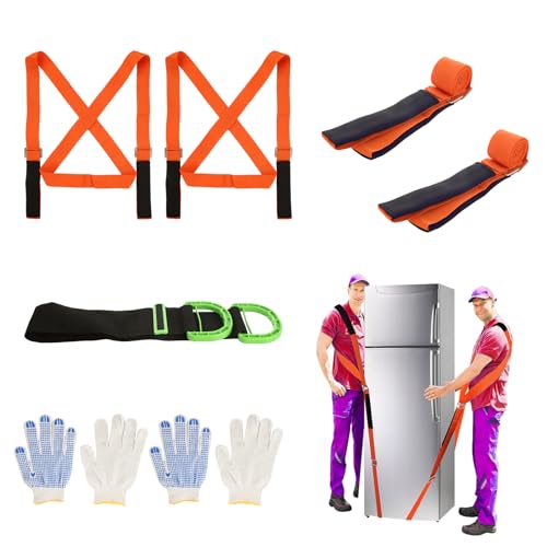 DAJAVE Moving Straps Lifting, Adjustable 2-Person Shoulder Lifting and Moving System with Handle Lifting Straps, Lashing Straps up to 600LBS for Harness Moving Mattress Couch Furniture Heavy Things