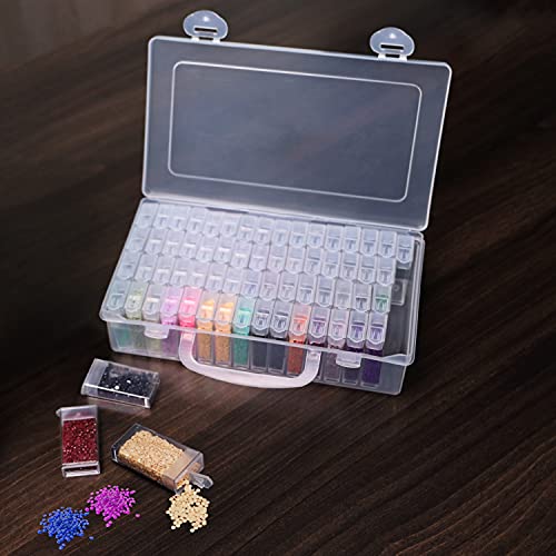 Belle Vous Plastic Diamond Dot Schilder Opbergdoos met 64 Rasters en Labels- Transparante Organisatiedozen - Koffer voor… - Image 6