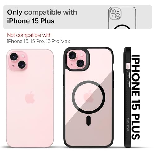 Image of KAPAVER Mag-X Back Cover Case Compatible with iPhone 15 Plus - (TPU+PC) (Black)