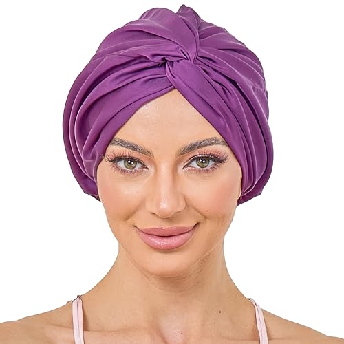Eggplant Adjustable Silk Bonnet Satin Curly Hair Wrap for Sleeping Women