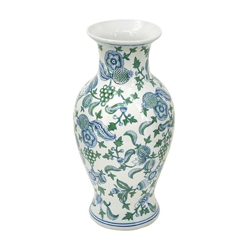 T2 Concept Elegant Porcelain Vase with Blue and Green Cherry