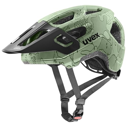 uvex React jr. Kinderfahrradhelm, Moss Green Altimeter matt, 52-56 cm