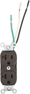 Leviton 5340 20-Amp, 125-Volt, Slim Body Duplex Receptacle, Straight Blade, Commercial Grade, Leaded, Brown