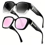 LVIOE 2 Pack Polarized Fit Over Sunglasses for Women Men Oversized Square Over Glasses Sunglasses with UV Protection LS7511