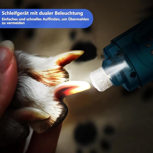 YABIFE Krallenschleifer für Hunde, Elektrischer Hundekrallenschneider, Superleise Hundekrallenfeile, Tierkrallenschleifer für kleine große Hunde Katzen Krallenpflege & Tierpflege, 3 Geschwindigkeiten