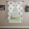 Piper classics lydia blue prairie curtains set of 2 63 l x 36 w vintage farmhouse cottage style floral gathered swags  urban country home decor