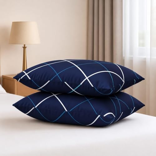 Image of Tewiae Microfiber Extra Soft Pillows | Pillows for Sleeping White - Set of 2 (Size - 16x24 Inches Or 40x60 cm) - Pillow (Navy Blue, Pack of 2) (Blue, Pack of 4)