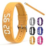 Vibrationswecker Armband, Vibratime Vibrationsalarm Uhr, Vibrationsalarm Erinnerung Uhr mit 8 täglichen Alarmen, Vibrationsarmuhr für Kinder Erwachsene, Pillenerinnerungen, Trinkerinnerung (Gelb)