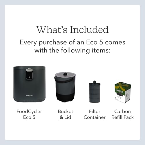 Image of FoodCycler Eco 5 Award-Winning Electric Kitchen Composter & Food Waste Recycler| 5L Compact Countertop Compost Machine | 2026 | 2-Year Warranty | Odorless Indoor Waste Solution | Grey