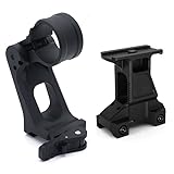 FTC QD Flip Up Magnifier Scope Mount with 30mm Ring & Red Dot Riser Mount Set,for T1 T2 ROMEO5 ROMOE4S M5 M5S M5B Red Dot Reflex Sight&3XMAG, 3X-C Magnifier etc,2.91” Optical Centerline Height,BK