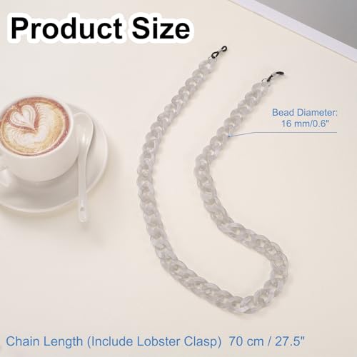 Image of uxcell Eyeglass Chains for Women, Acrylic Eyeglass Holder Chains Adjustable Sunglasses Lanyards Holder Chain for Glasses
