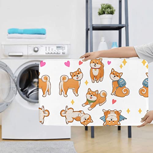 Cute Shiba Inu Dog Print Rug Mats Pads Badematte Badteppich Set 3 Stück + Konturteppich + Toilettendeckelbezug – Bild 8