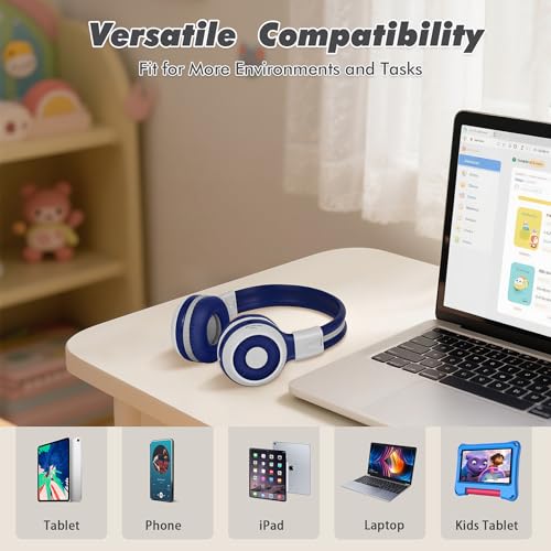 Casque sans fil Bluetooth enfants SIMOLIO gris pliable avec micro et limiteur de volume intégré
