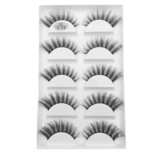 UAMOU 16 stylów 10/50 pudełek 3D rzęsy z norek naturalny krzyż sztuczne rzęsy długi niechlujny makijaż rzęsy Faux Cils Maquillaje Cheerfully (Color : 5Pairs H 08, Size : 50 Boxes 250Pairs)