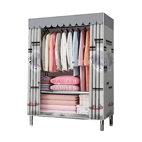 Armoire en tissu avec rail de suspension penderie pliable