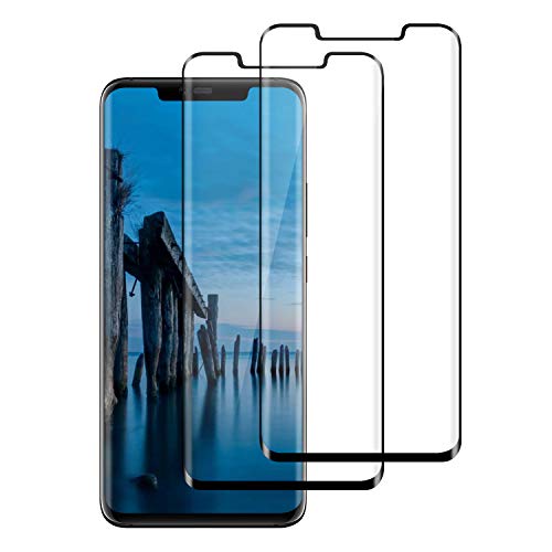 FayTun [2 Pièces Protection Écran pour Huawei Mate 20 Pro, Verre Trempé Protection Film Anti-Rayures, sans Bulles, Dureté 9H, 3D Incurvé pour Huawei Mate 20 Pro