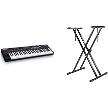 M-Audio Oxygen Pro 61   61 Key USB MIDI Keyboard Controller & Faders and Software Suite Included & RockJam XX-363 Xfinity Doublebraced Pre Assembled Keyboard Stand with Locking Straps, Black
