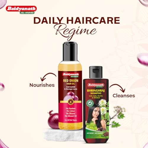 Image of Baidyanath Red Onion Hair Oil 200ml | Anti Hair Fall & Hair Growth Oil