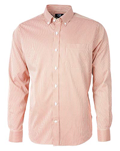 Chemise à bouton bas Cutter & Buck Versatech pour homme en coton premium Tattersall