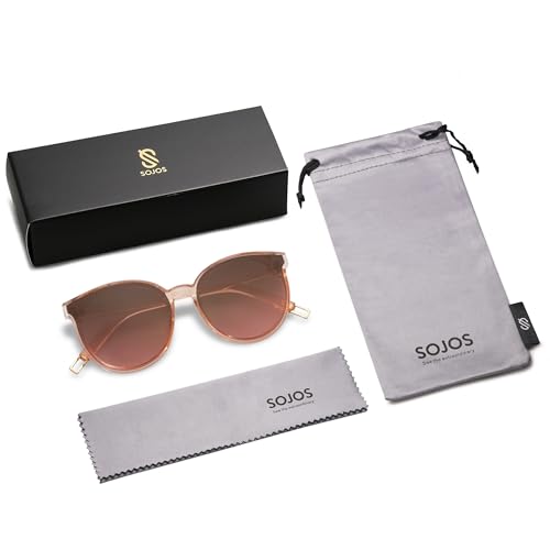 SOJOS Fashion Round Sunglasses for Women Men Oversized Vintage Shades SJ2057