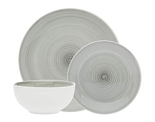 Godinger Dinnerware Set Dinner, Salad Plate, and Soup Bowl - Porcelain - 12 Piece set
