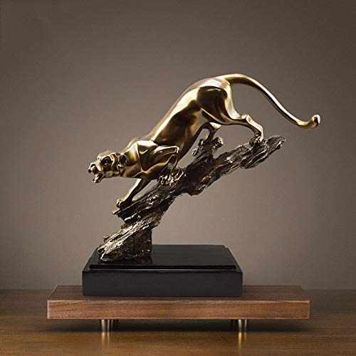 TGACD Sculpture statue Geometric Mountain Leopard Resin Statue European Home Decoration Accessories Retro Crafts Decorative Statues And