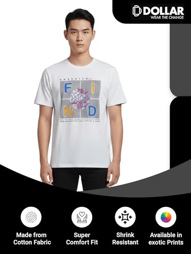 Image of Dollar Men's Pack of 1 Printed Non Zipper Round Neck T-Shirt