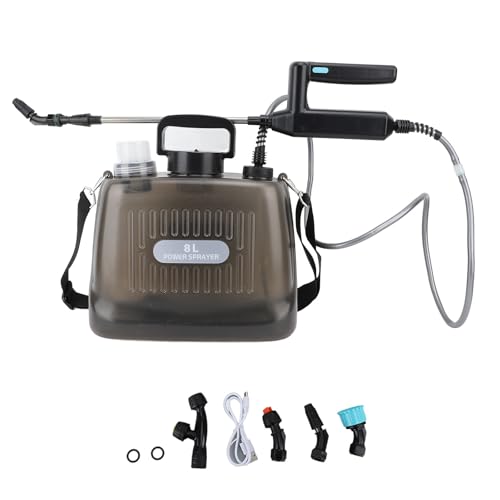Batteriebetriebenes Sprühgerät, Elektrischer Gartensprüher, Rückensprühgerät mit Tragbarem 8L 2000mAh Automatisch Wiederaufladbarem USB-Anschluss zum Autowaschen, Blumengießen