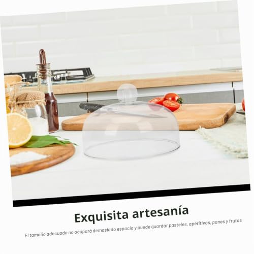 Cubierta protectora de alimentos de vidrio transparente redondo para tartas 4