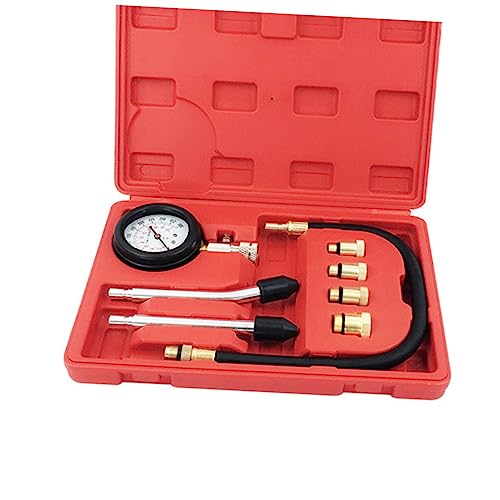 GRIRIW Cylinder Leak Detector Compression Tester 0-300psi Car Motorcycle Pressure Gauge Adapter Set