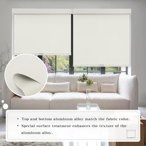 Image of SUNOFF Cordless Blackout Roller Shades Blinds for Windows,62 inchW x 72 inchH,Beige