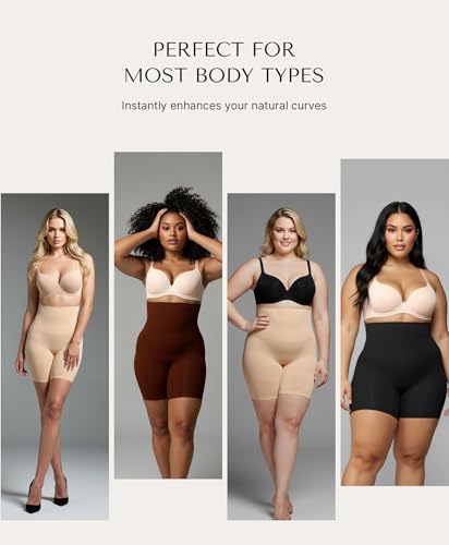 Image of SHAPELLX Tummy Control Shapewear for Women High Waisted Body Shaper Shorts Thigh Slimming Underwear