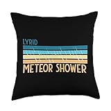 Retro Stripes Lyrid Meteor Shower Throw Pillow