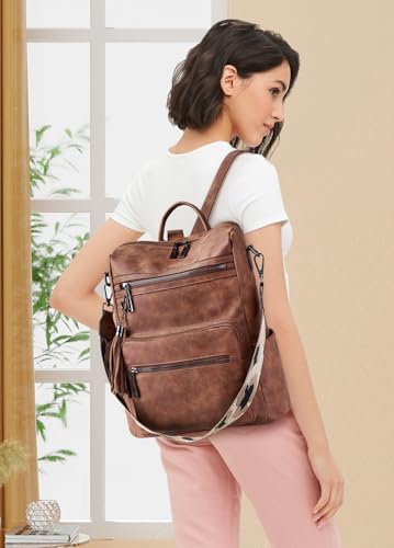 Image of Shrrie Vegan Leather Backpack Purse for Women with Adjustable Shoulder Bag